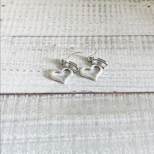 Silver Nurse Heart Love Earrings NWT